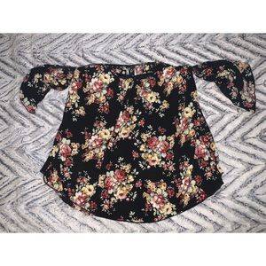 Cute Windsor Floral Flowy off Shoulder Top S